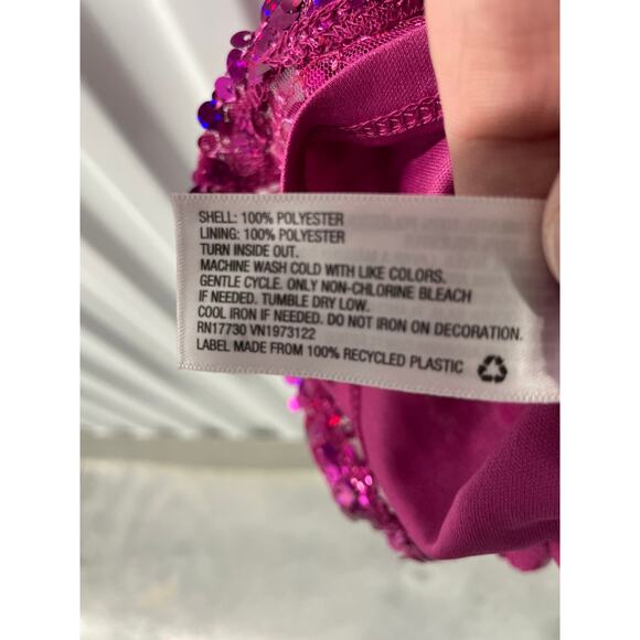 Wild Fable Women’s Tank Lined Sequin Dress Back tie up Side zipper Pink XXL - Picture 7 of 7